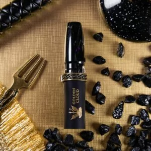 Luxusný GoldenCloud Náustok na Vodné fajky – Mosadz | Čierny