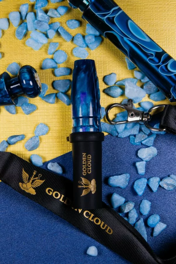 Luxusný GoldenCloud Náustok na Vodné fajky  – Silikón | Modrý