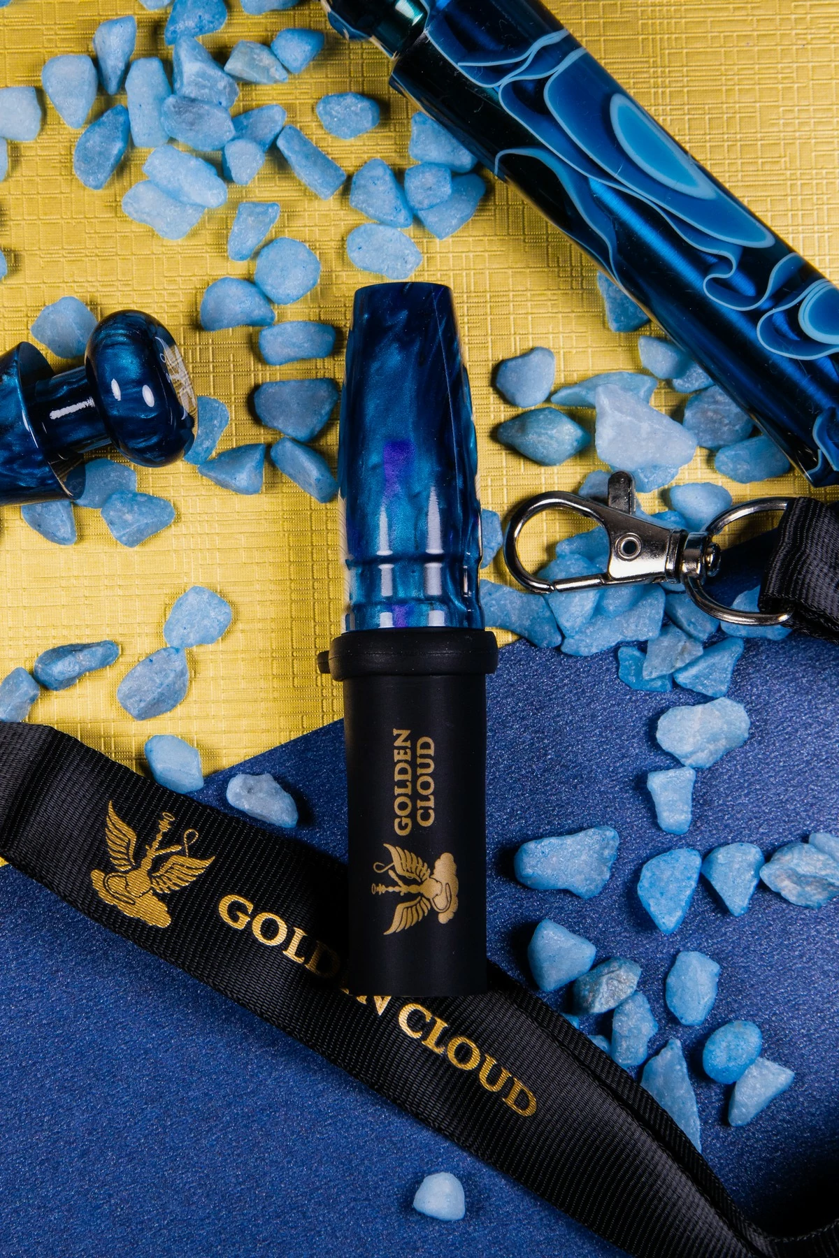 Luxusný GoldenCloud Náustok na Vodné fajky  – Silikón | Modrý