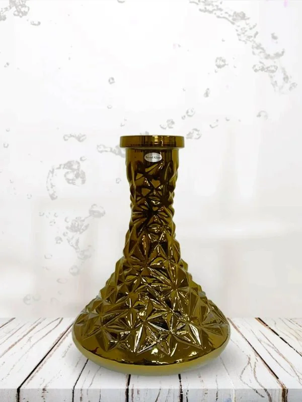 Zlatá dekoratívna váza pre vodné fajky kryštáľová luxusná